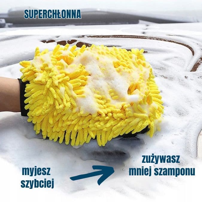 Superchłonna dwustronna rękawica z mikrofibry do mycia auta MAJWAS Premium