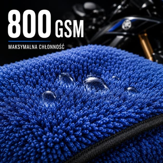 Ręcznik do motocykla z mikrofibry 40×40 cm, 800 g/m² – do bezsmugowego osuszania MAJWAS Premium