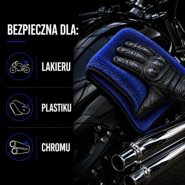 Ręcznik do motocykla z mikrofibry 40×40 cm, 800 g/m² – do bezsmugowego osuszania MAJWAS Premium